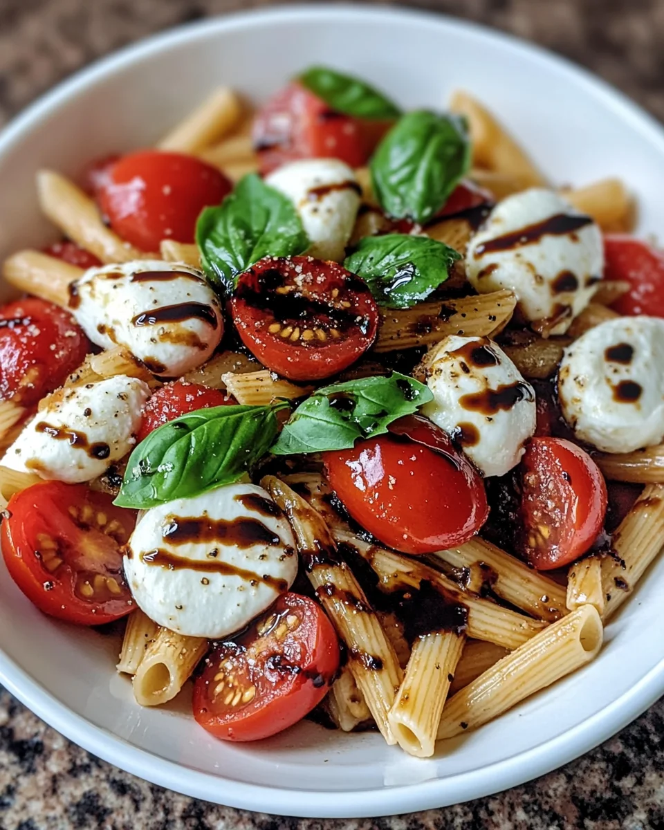 Caprese Pasta Salad with Balsamic Glaze