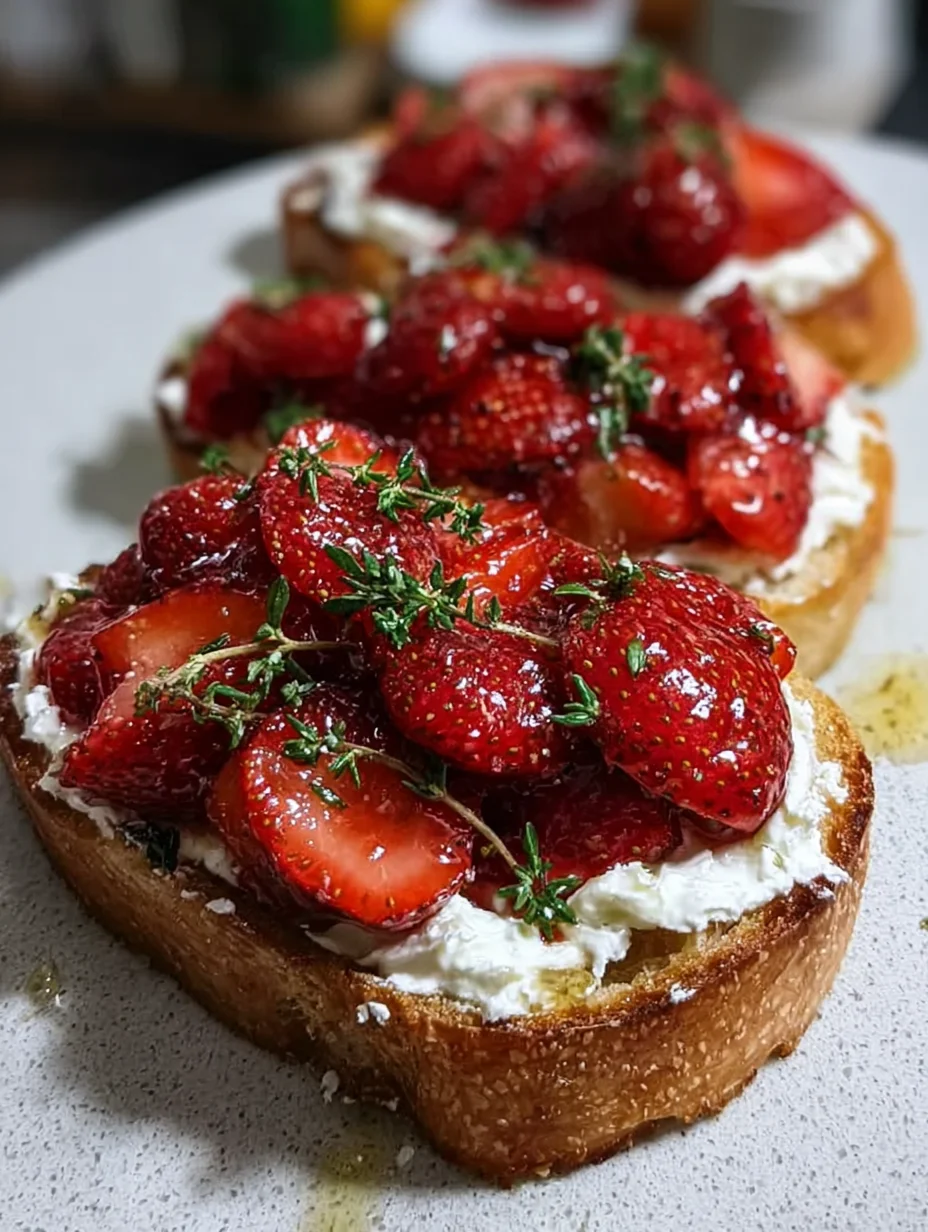 Rustic Bread with Whipped Ricotta and Honey-Roasted Strawberries