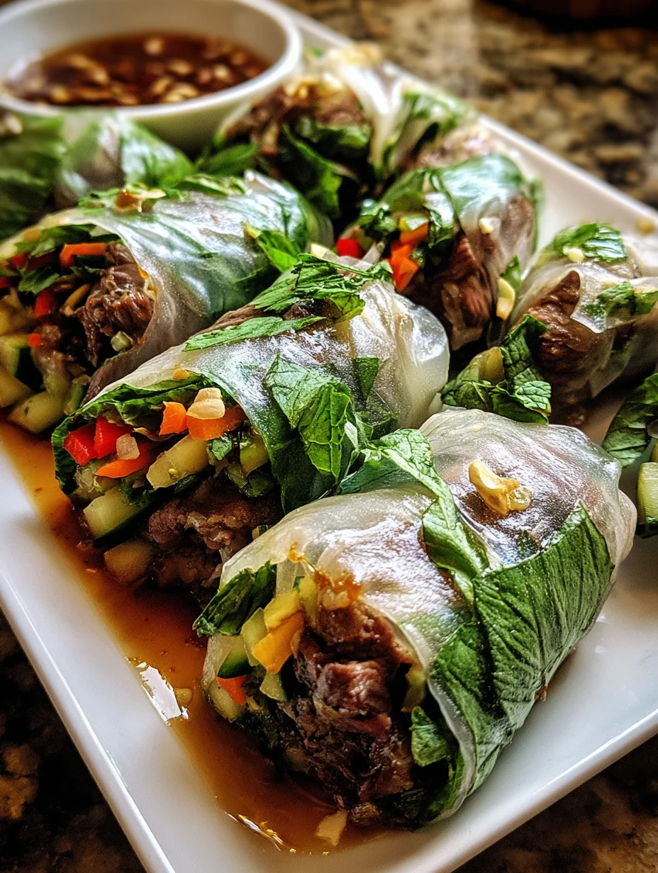 Thai Basil Beef Rolls