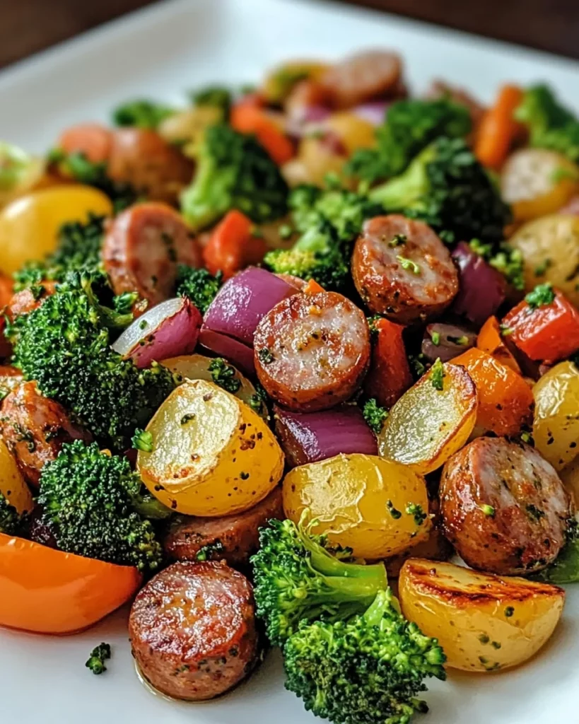 Roasted Veggie and Chicken Sausage Sheet Pan Dinner