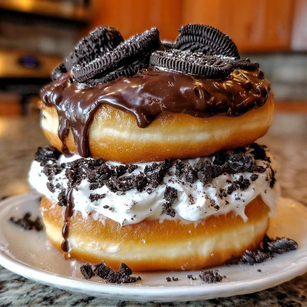 Oreo Cheesecake Stuffed Donut Burger: A Sweet Delight!