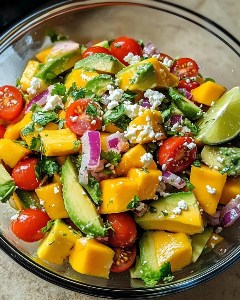 Avocado Mango Salad with Zesty Lime Dressing