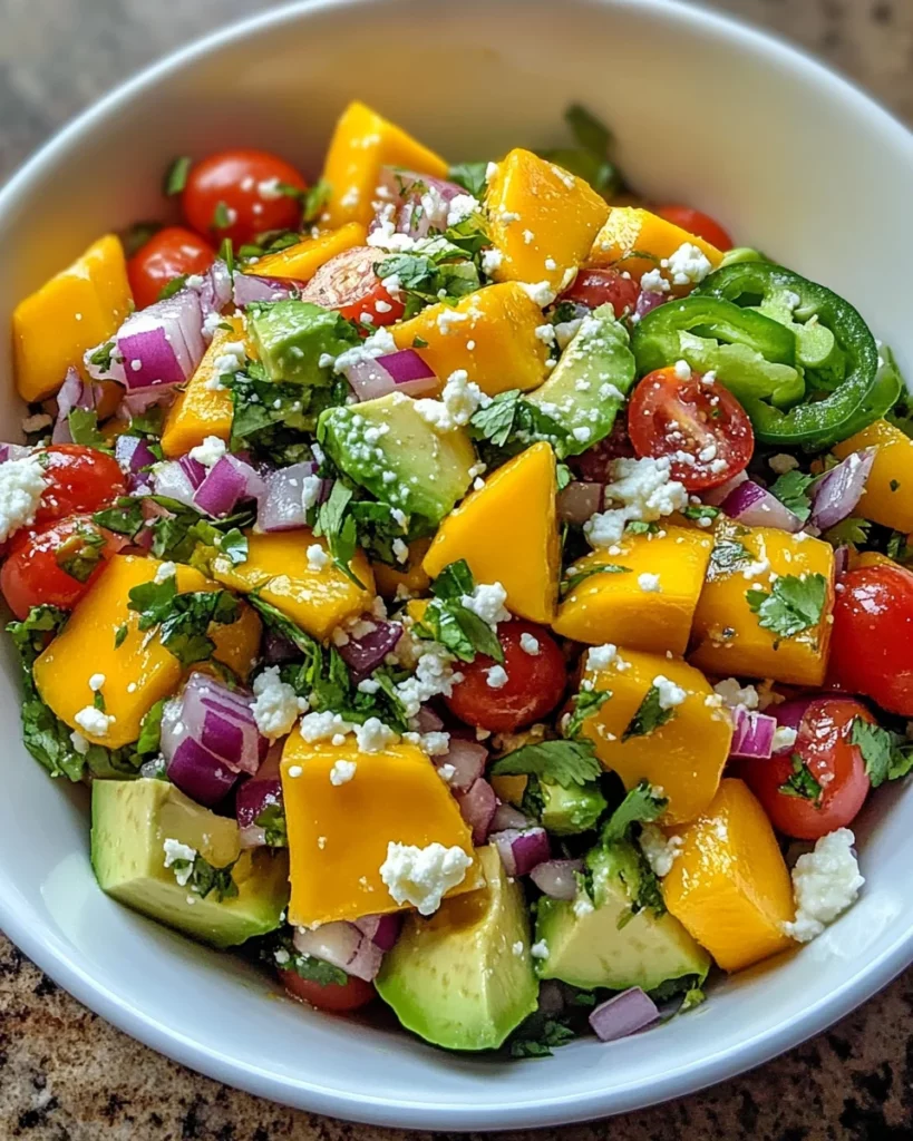 Avocado Mango Salad with Zesty Lime Dressing