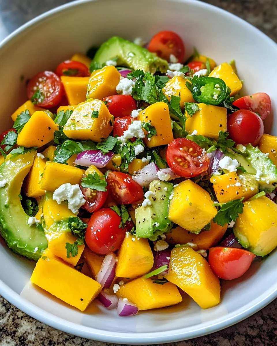 Avocado Mango Salad with Zesty Lime Dressing