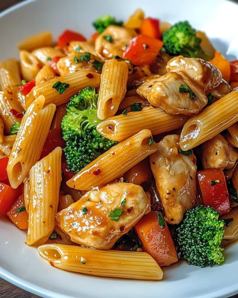 One-Pot Spicy Honey Garlic Chicken Pasta