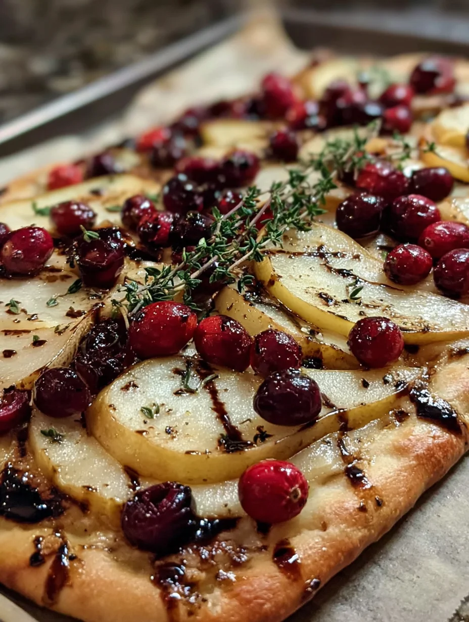 Roasted Pear, Cranberry, and Brie Flatbread Recipe