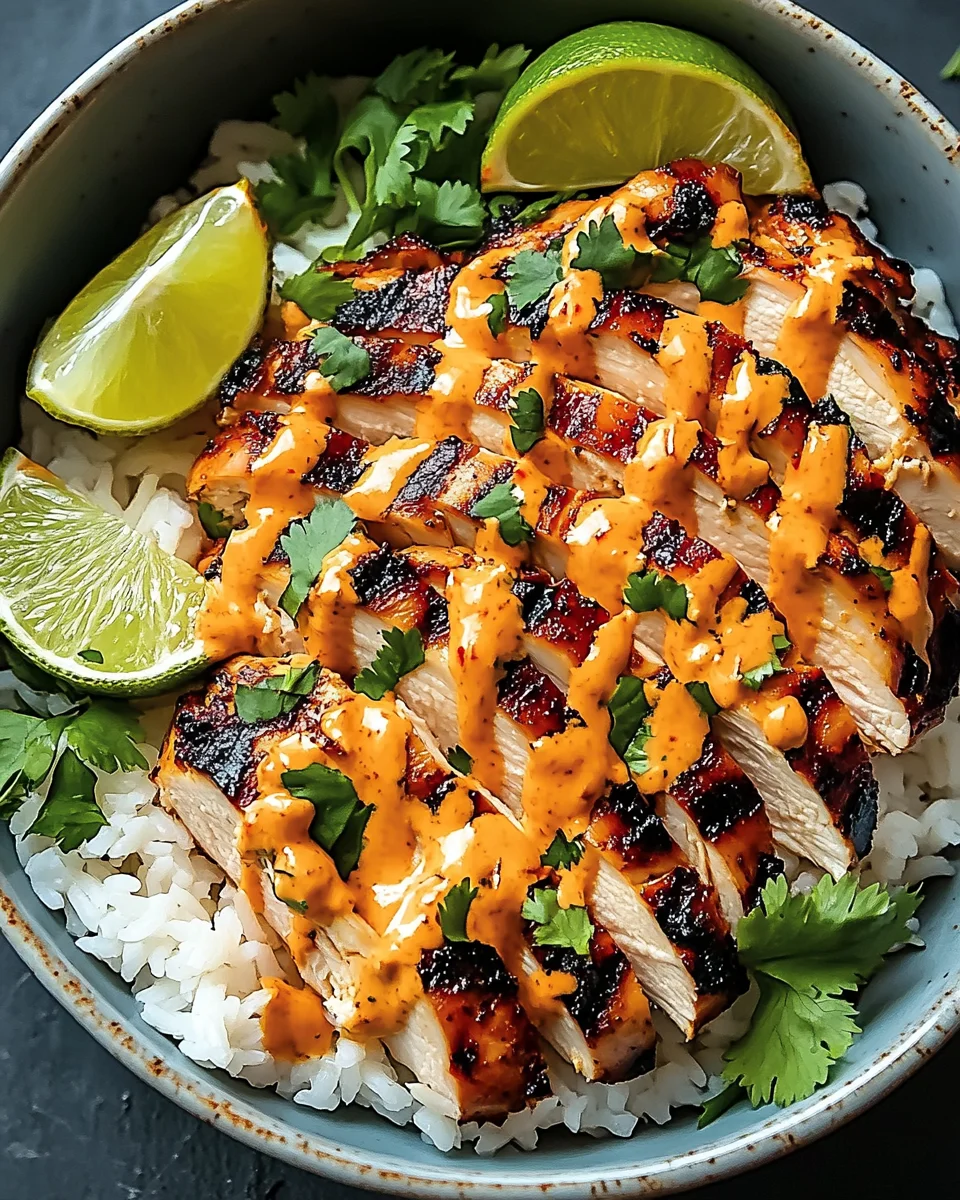 Sweet Chili Chicken Bowl with Coconut Lime Drizzle