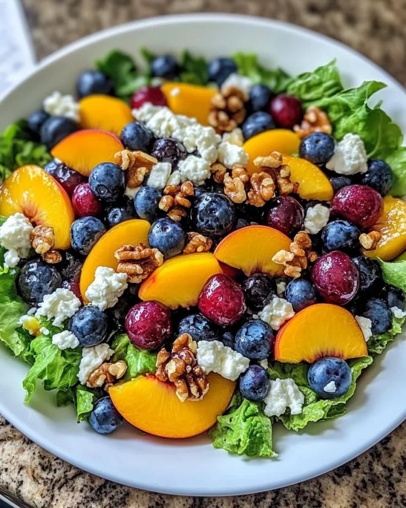 Blueberry Peach Feta Salad:
