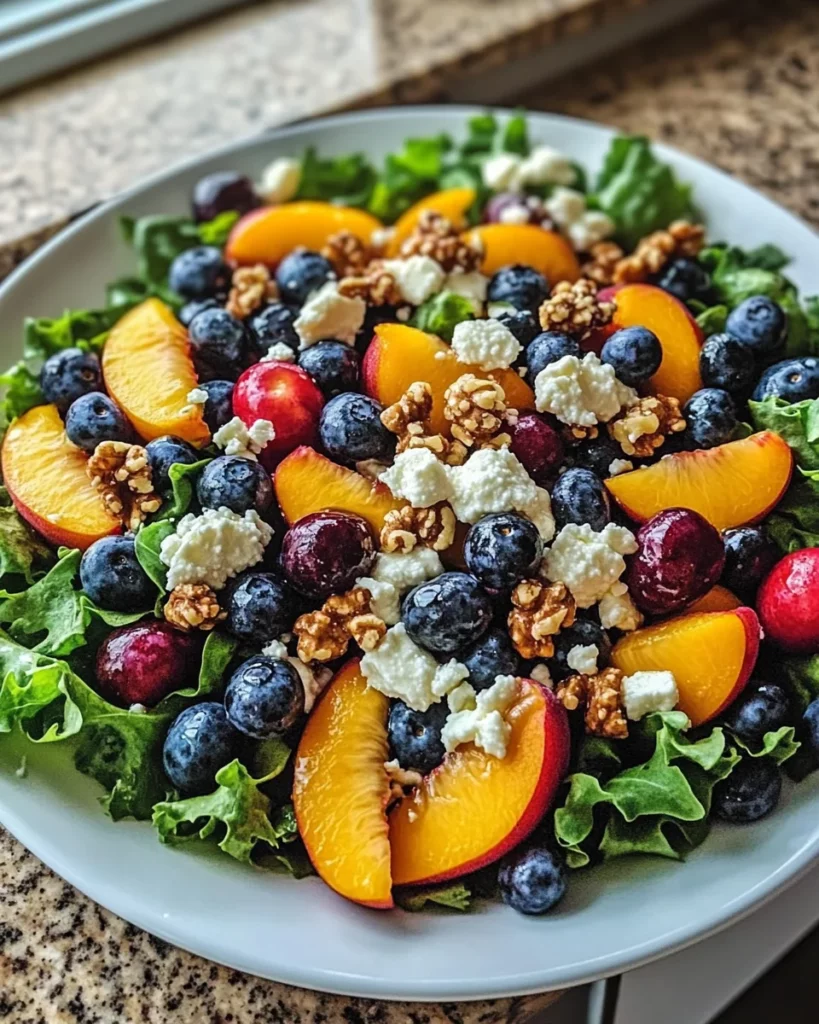 Blueberry Peach Feta Salad
