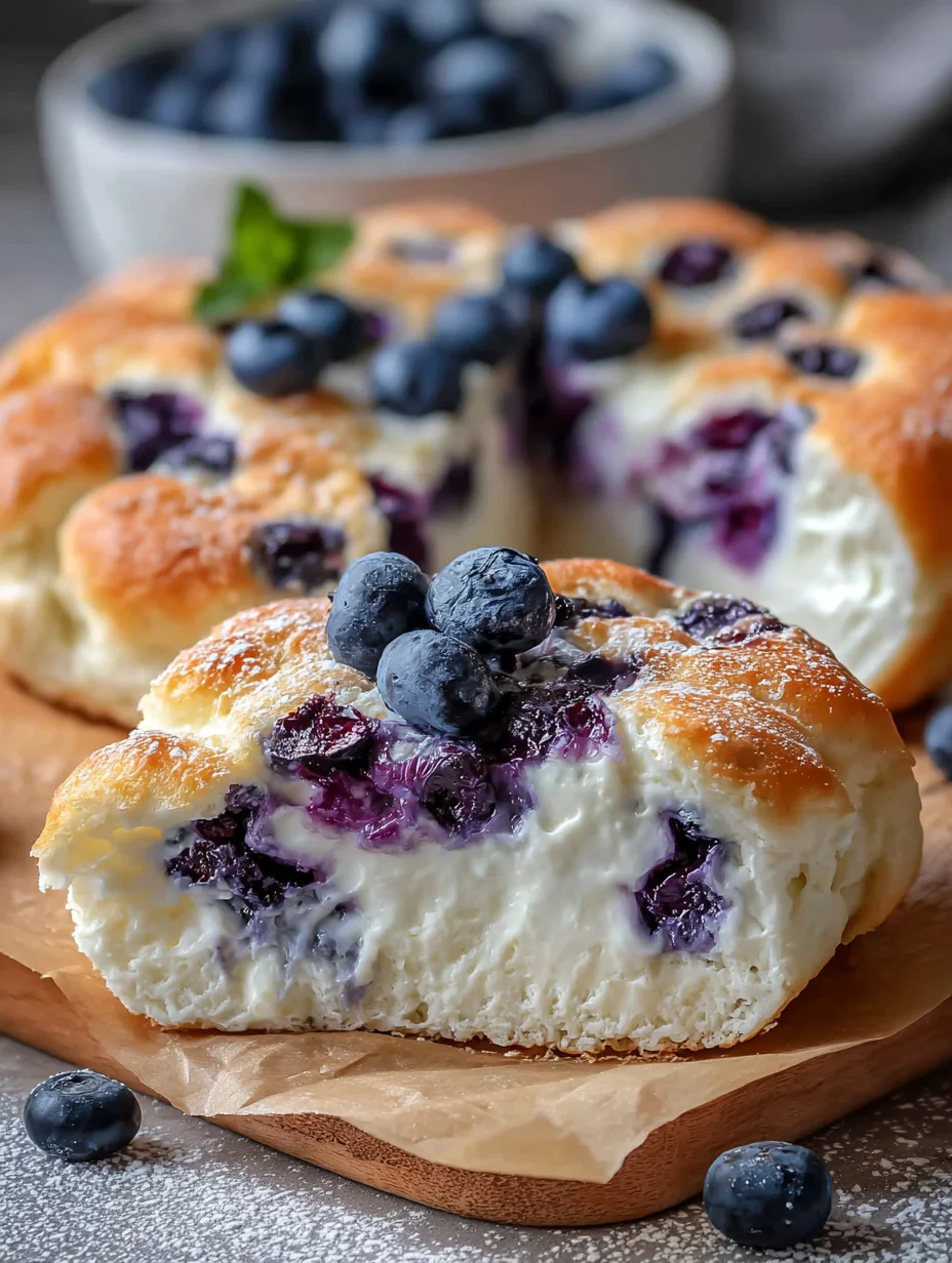 Fluffy Cottage Cheese Blueberry Cloud Bread Recipe