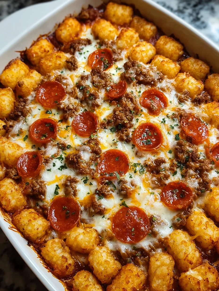 Pizza Tater Tot Casserole