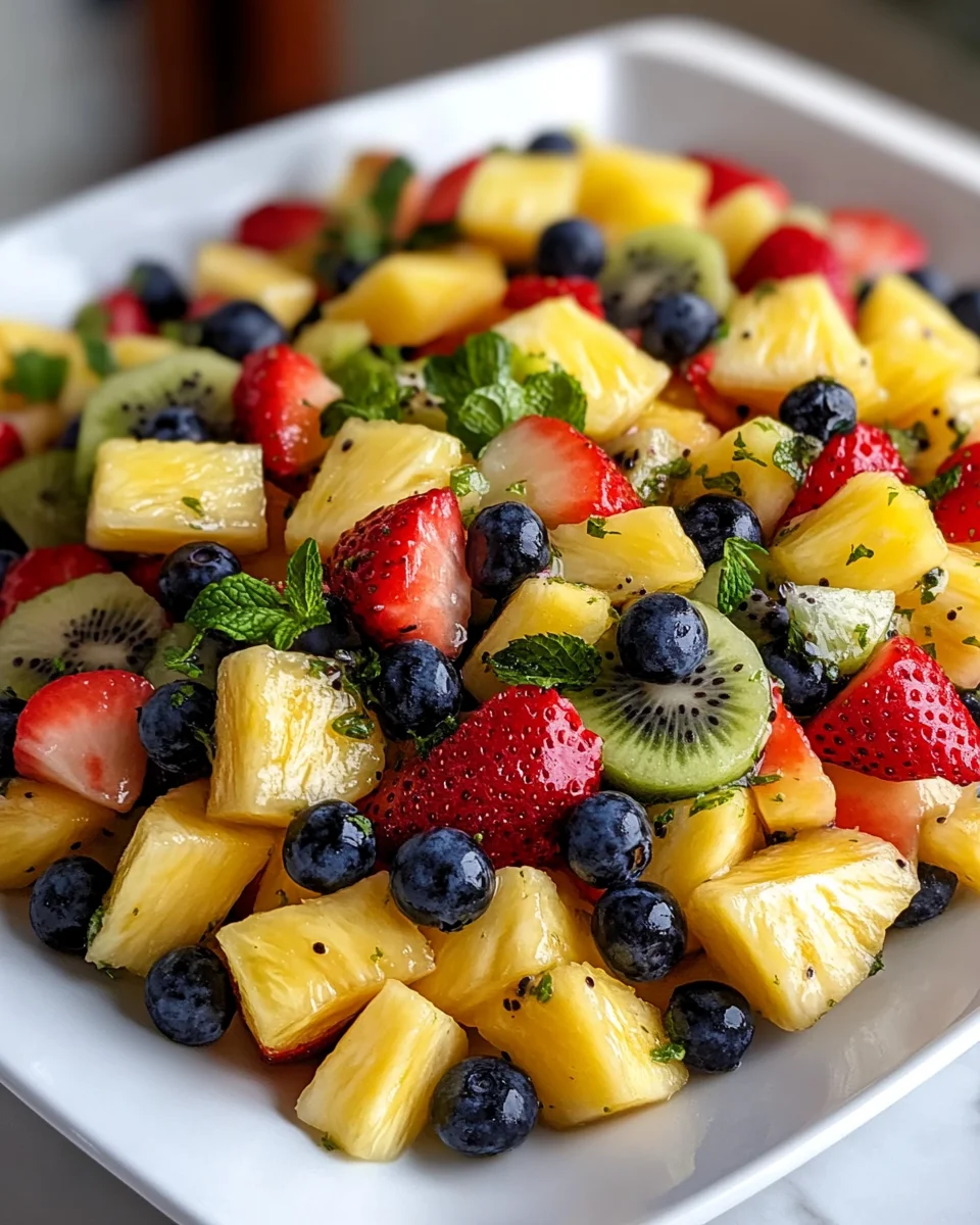 Tropical pineapple kiwi salad is a refreshing delight!