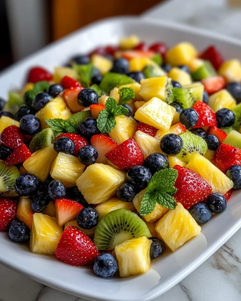 Tropical pineapple kiwi salad is a refreshing delight!