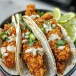 Fried Chicken Street Corn Taco with Jalapeno Lime Ranch