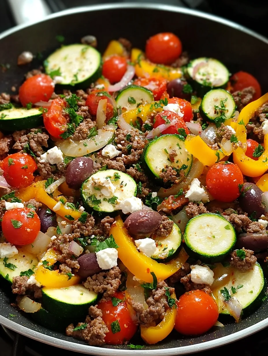 Mediterranean Ground Beef Stir Fry Easy One Pot
