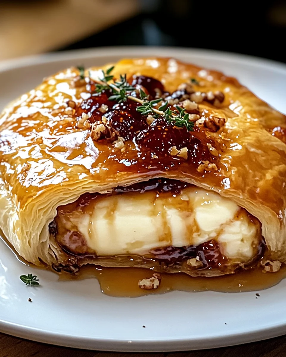 Baked Brie in Puff Pastry with Honey and Fig