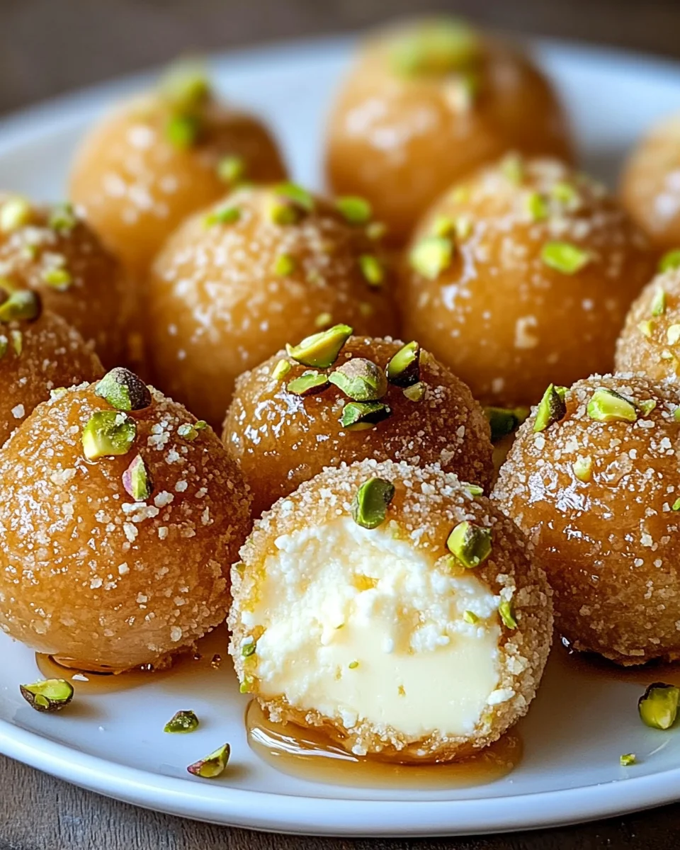 Ricotta pistachio honey bites
