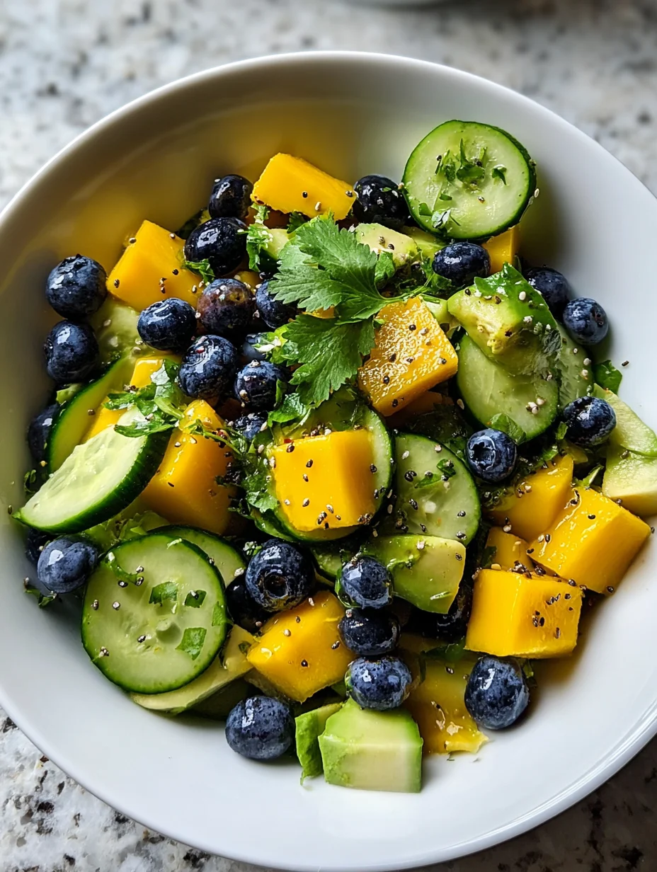 Mango Cucumber Salad with Blueberries and Avocado
