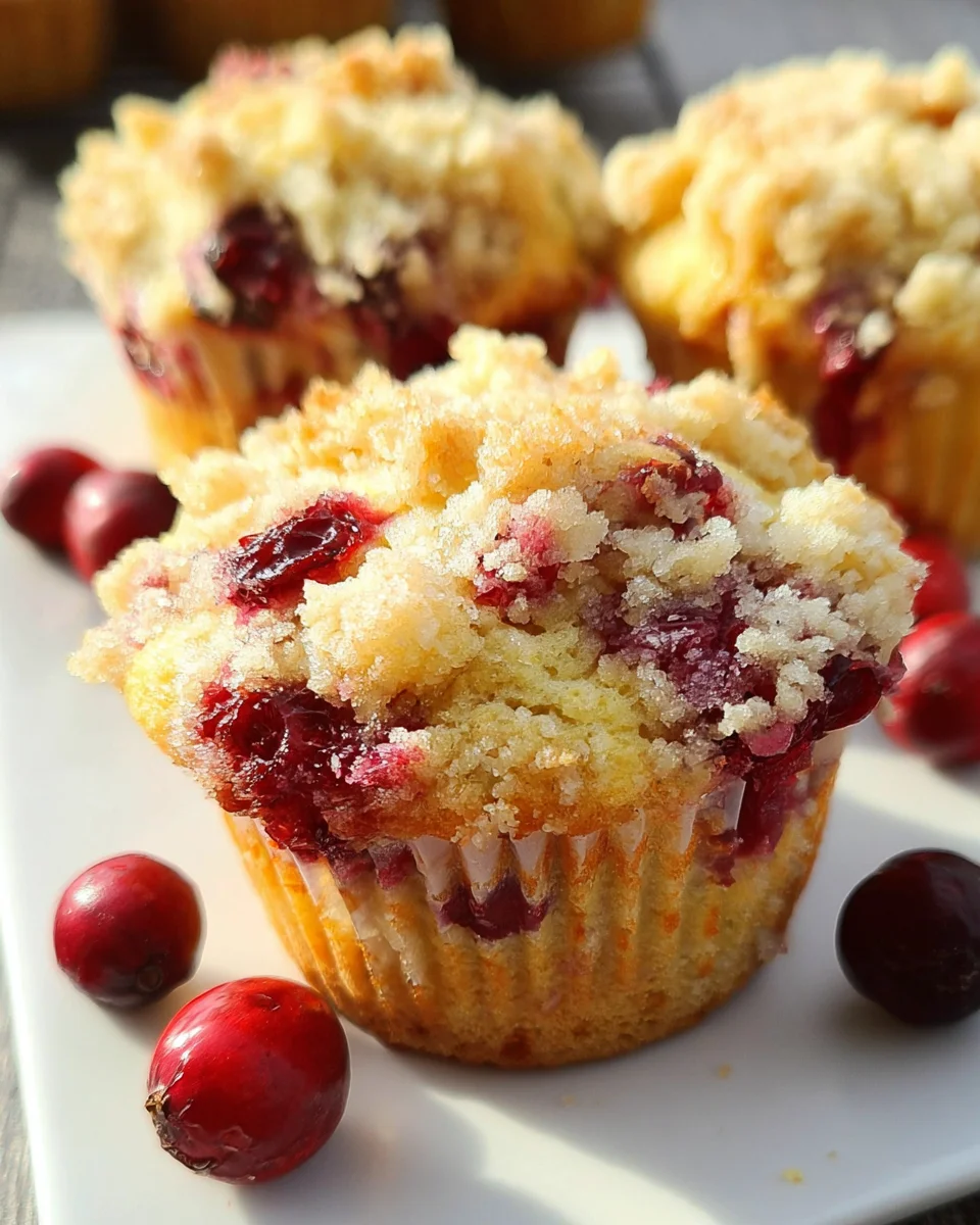 Cranberry Orange Muffins With Streusel Topping