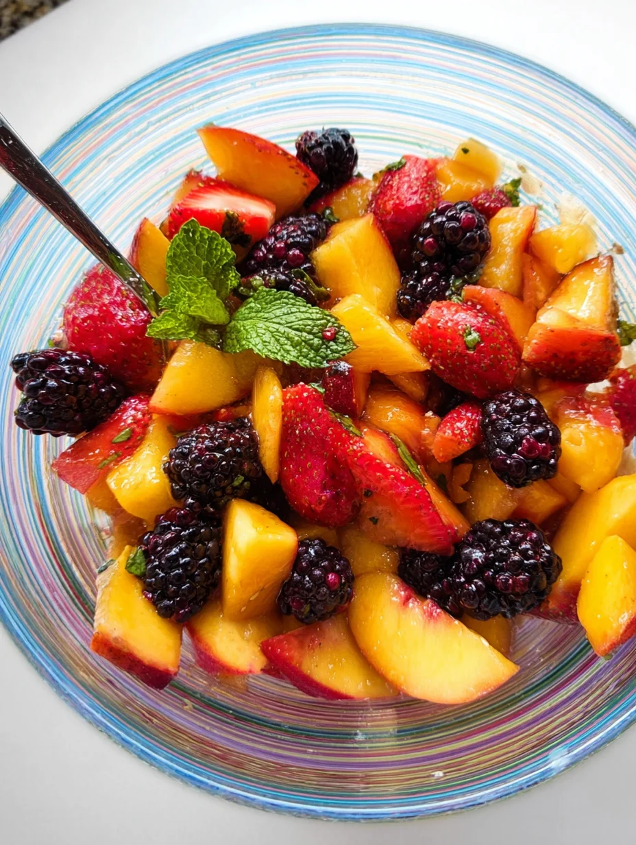 Peach Summer Salad with Mint + Honey Dressing Revealed!
