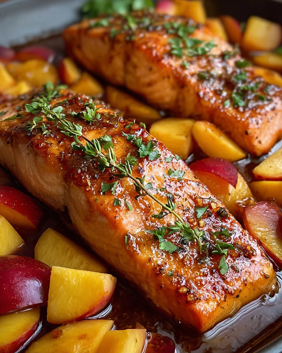 Bourbon Peach Roasted Salmon: A Sweet Savory Delight!