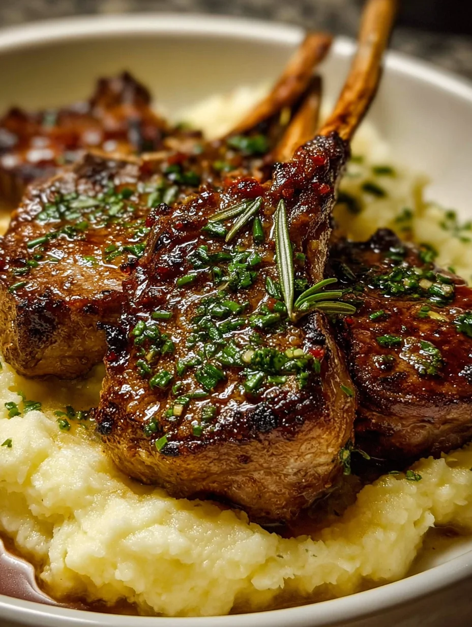 Garlic Lamb Chops Mashed Potatoes