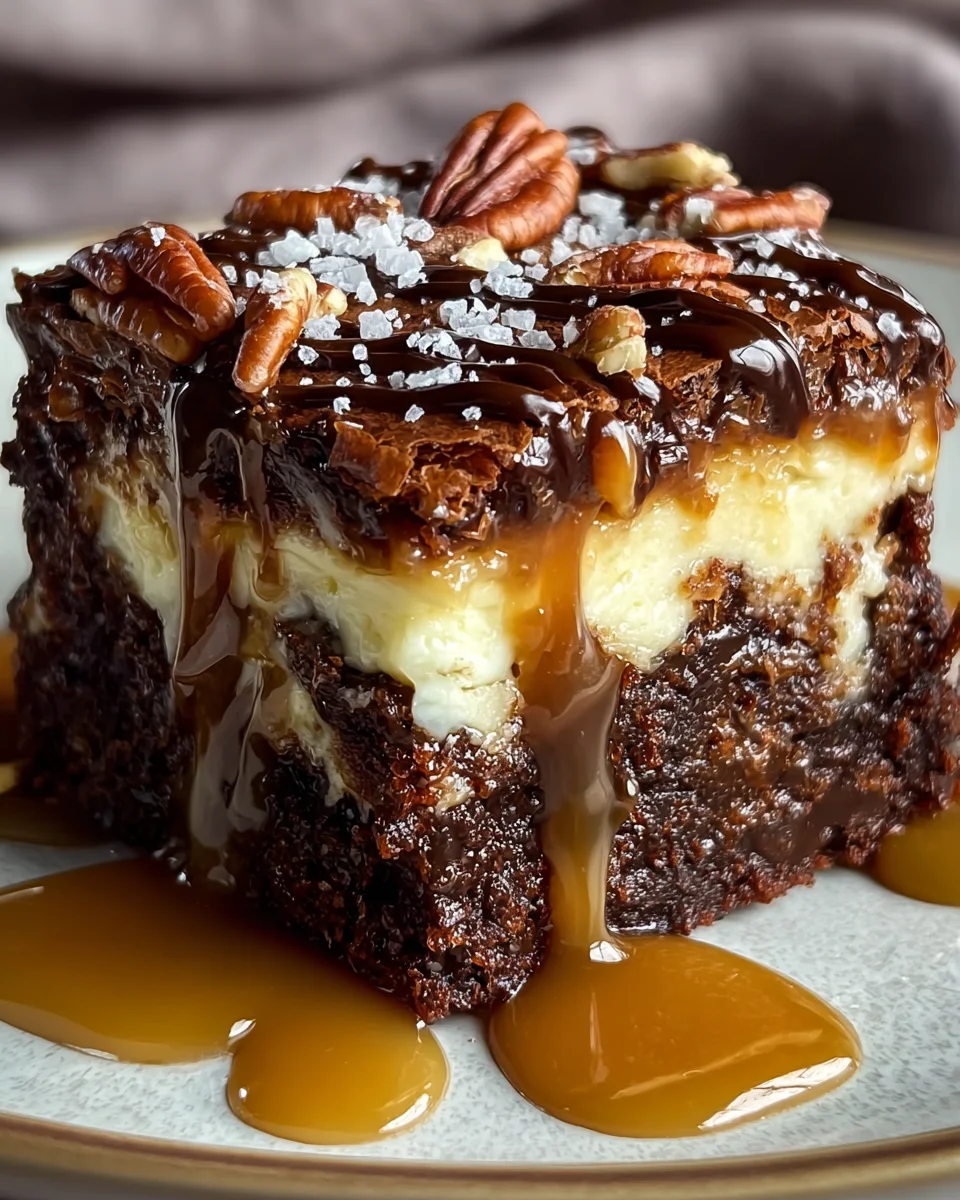 Milky Way Caramel Pecan Cheesecake Brownies