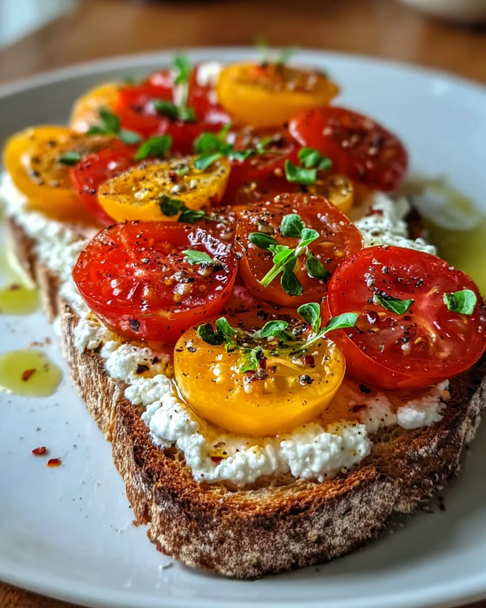 Tomato and Cottage Cheese Toast