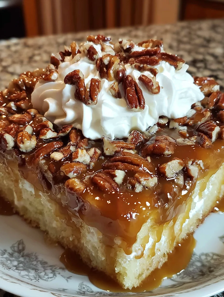 Butter Pecan Praline Poke Cake