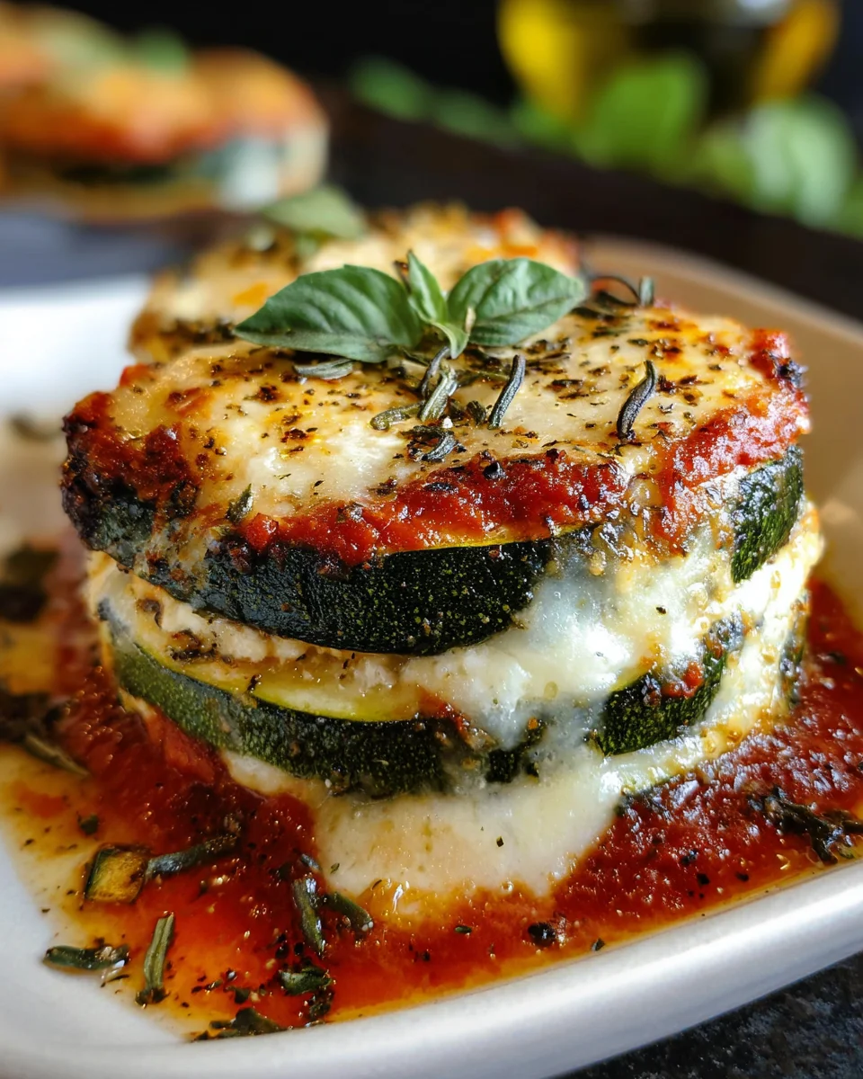 Layered Zucchini Ricotta Melts with Marinara