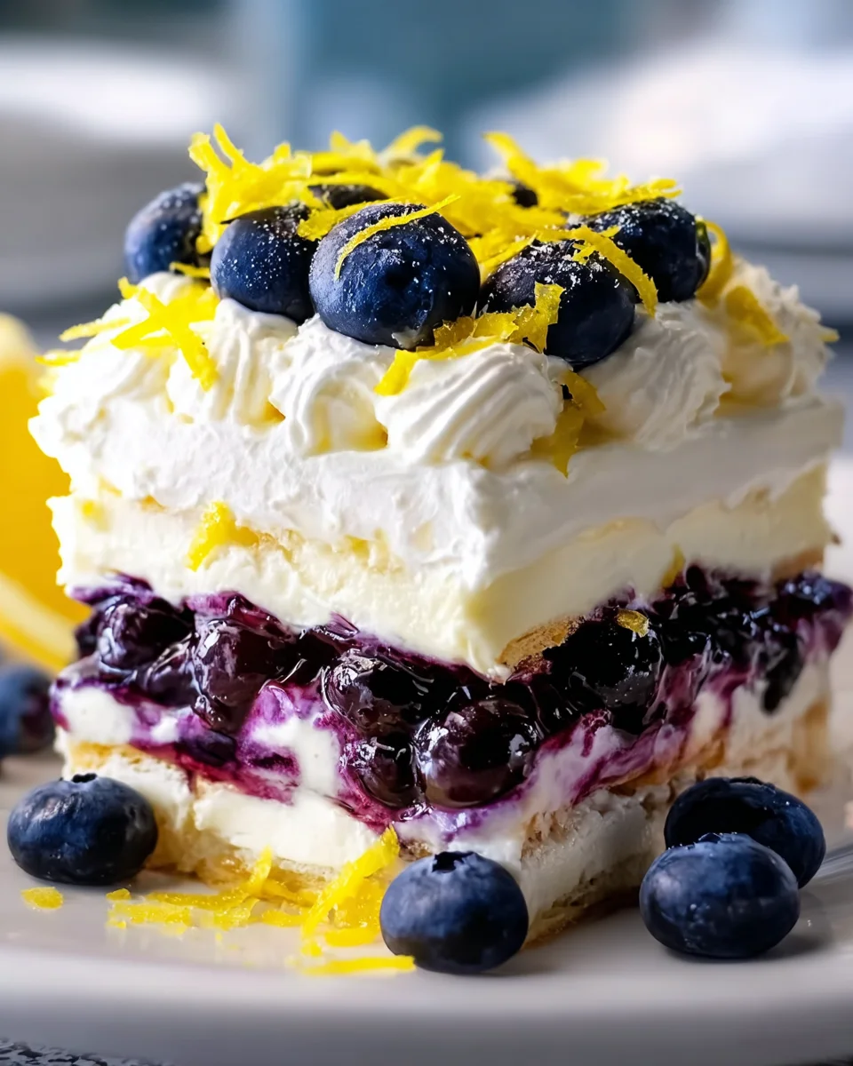 Creamy No-Bake Blueberry Lemon Lasagna Will Delight You!