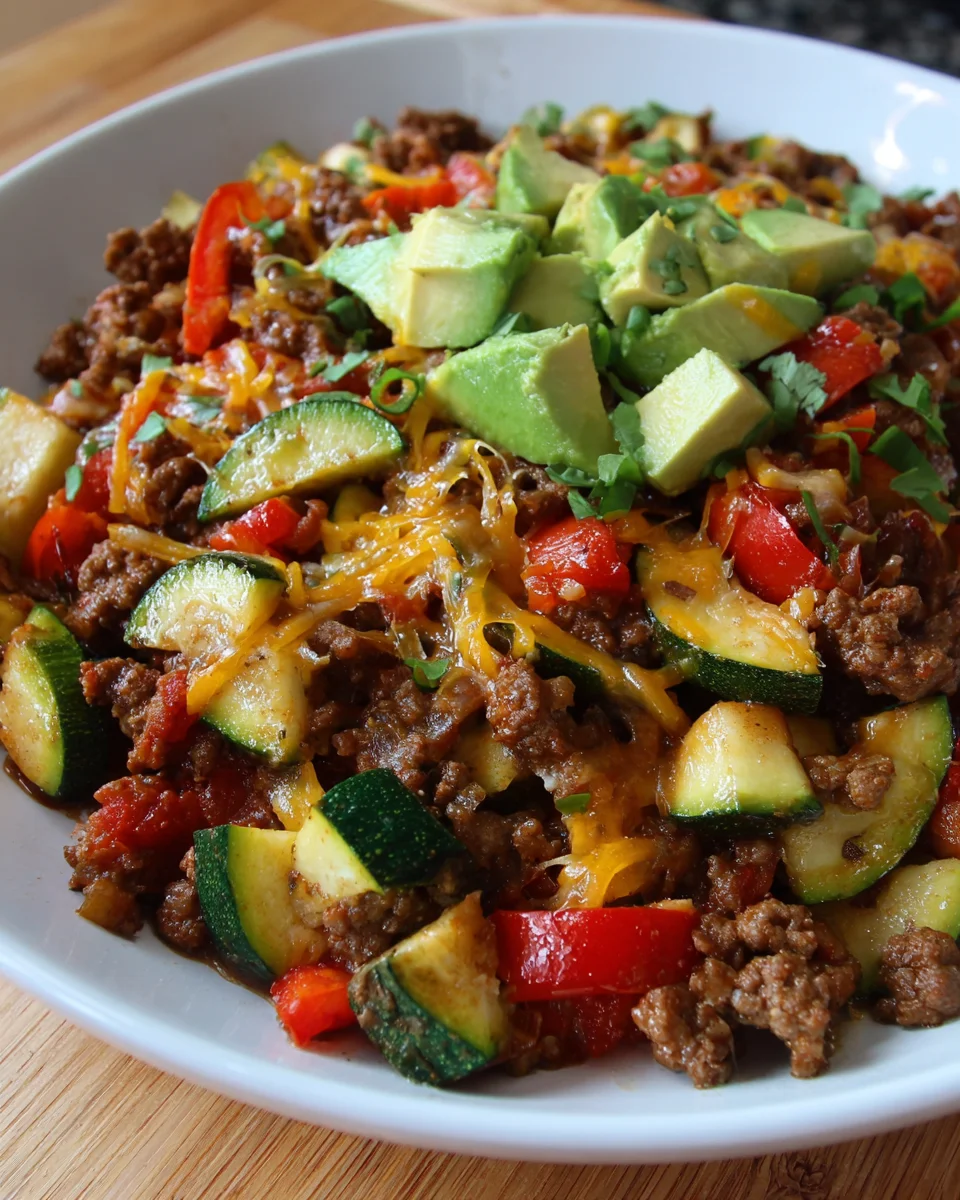 One-Pan Taco Zucchini Skillet