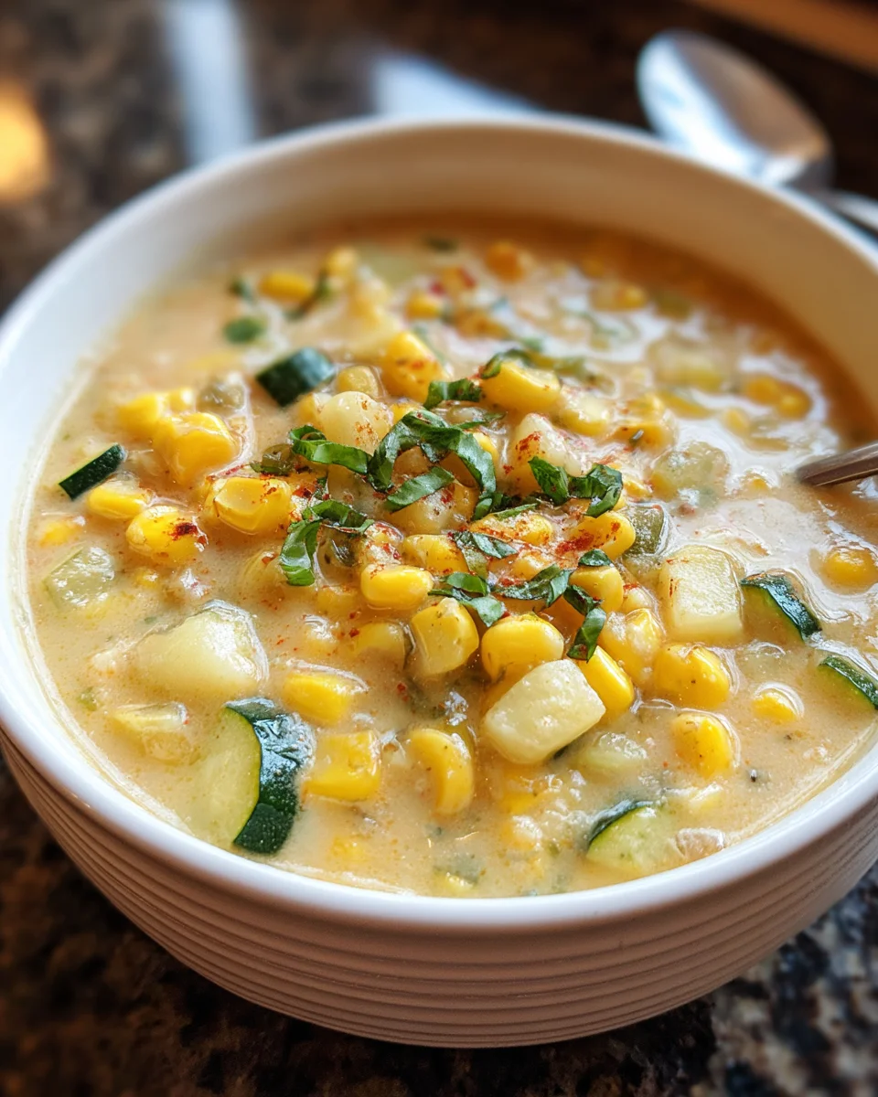 Summer Fresh Corn and Zucchini Chowder