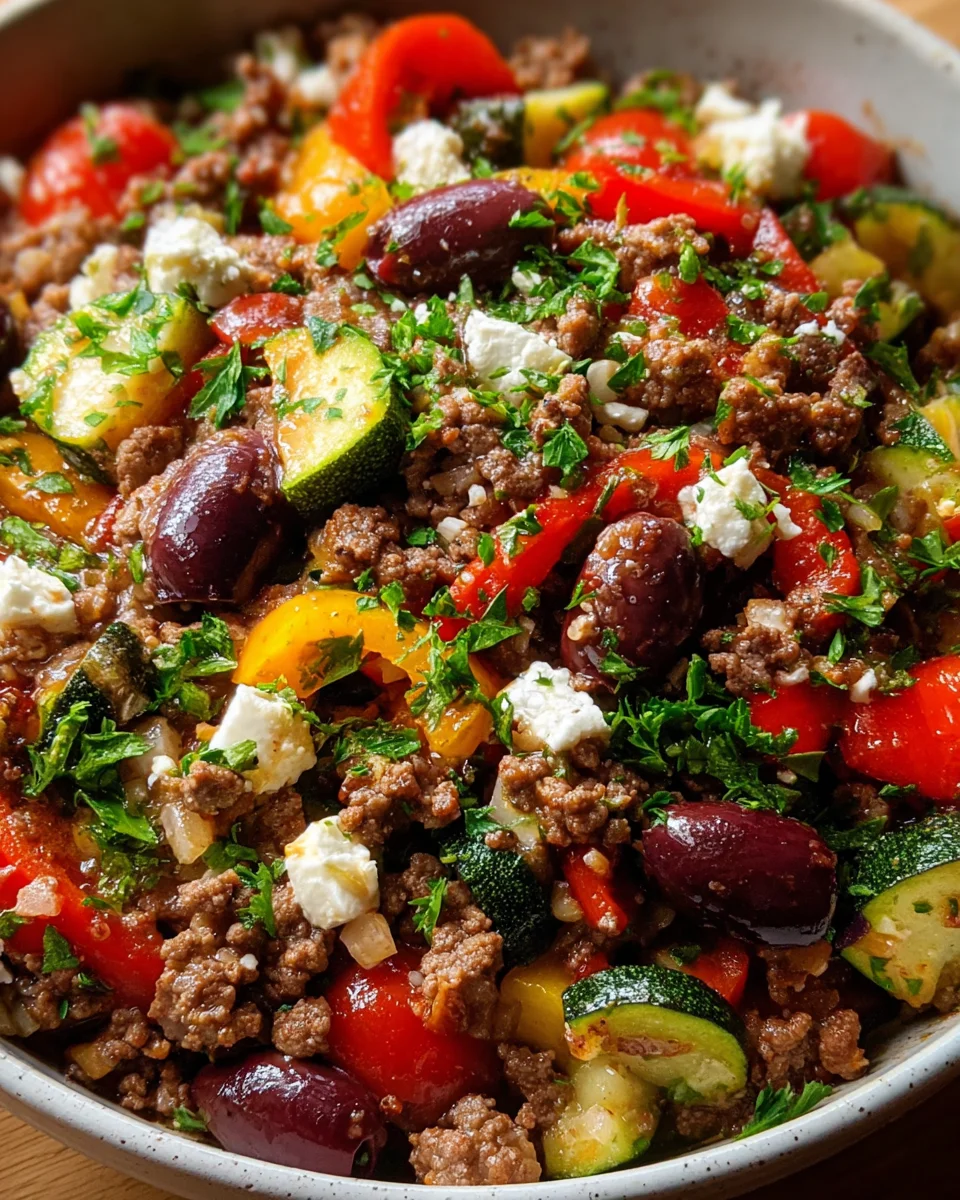 Mediterranean Ground Beef Stir-Fry