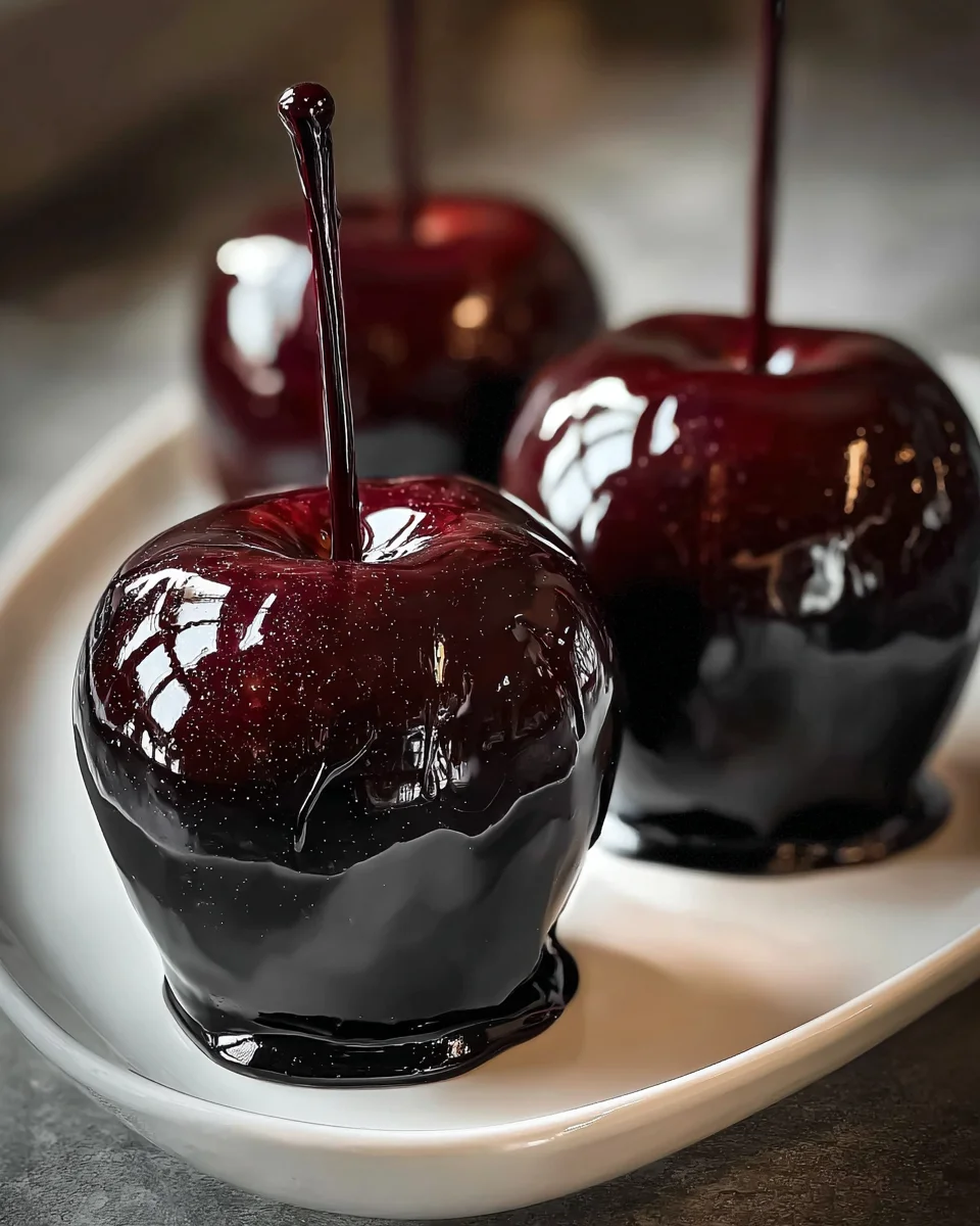 Black Poison Swirl Candy Apples