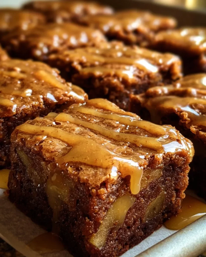 Apple Brownies with Maple Glaze
