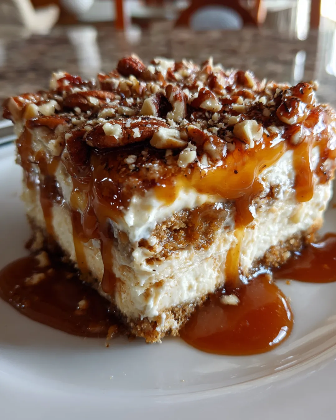 Creamy Pecan Pie Lasagna with Graham Cracker Crust