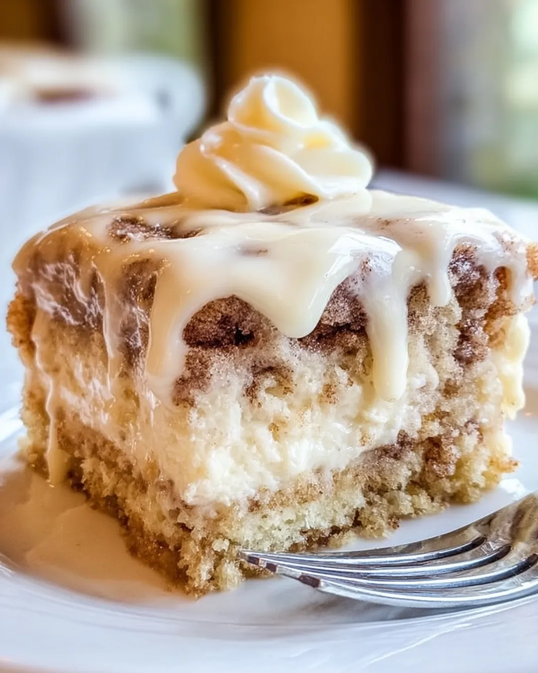 Cinnamon Roll Poke Cake