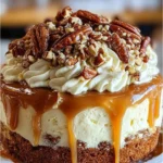 Caramel Butter Pecan Praline Poke Cake