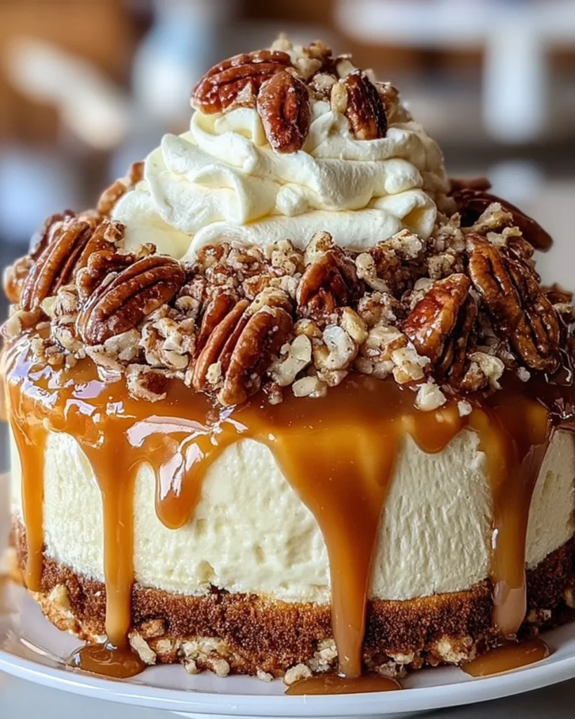 Caramel Butter Pecan Praline Poke Cake