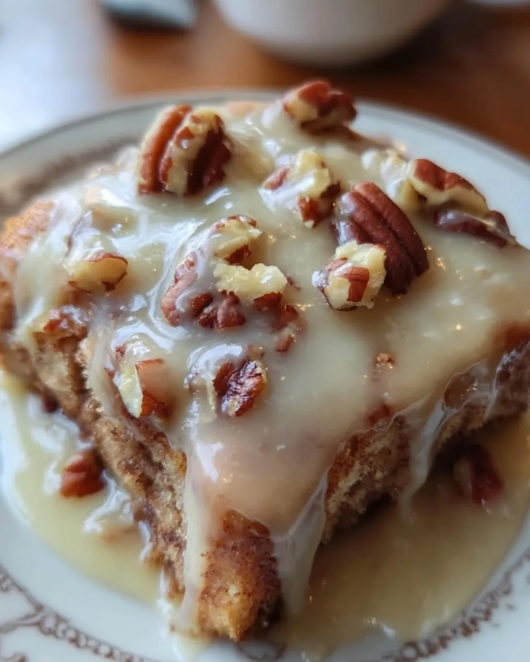 Pecan Praline Cake with Butter Sauce