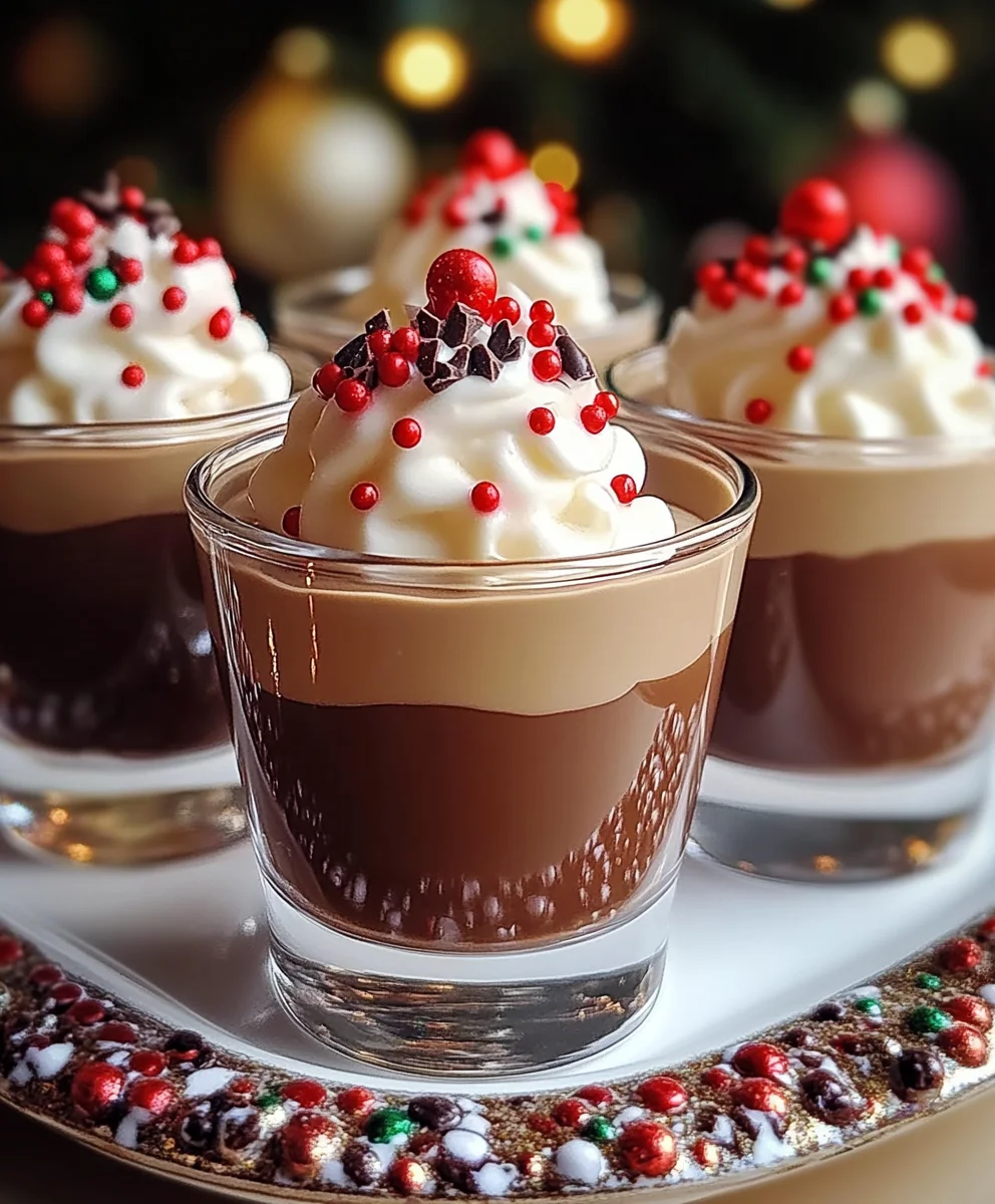 Christmas Chocolate Kahlua & Baileys Pudding Shots
