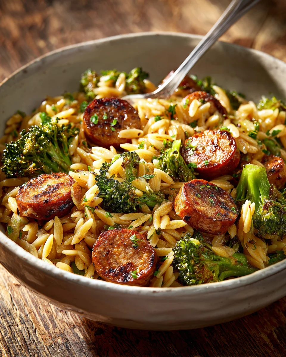 Chicken Sausage and Broccoli Orzo