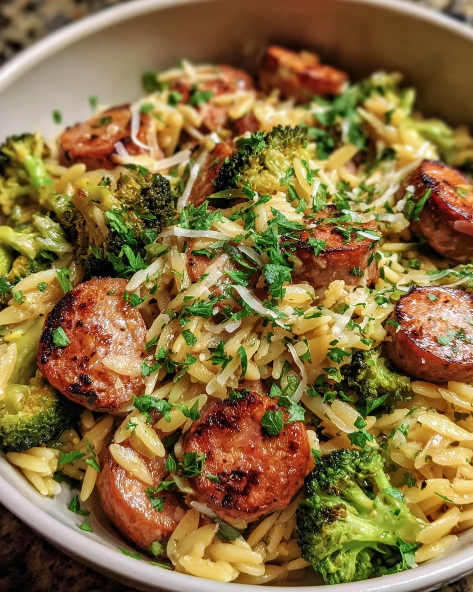 Chicken Sausage and Broccoli Orzo