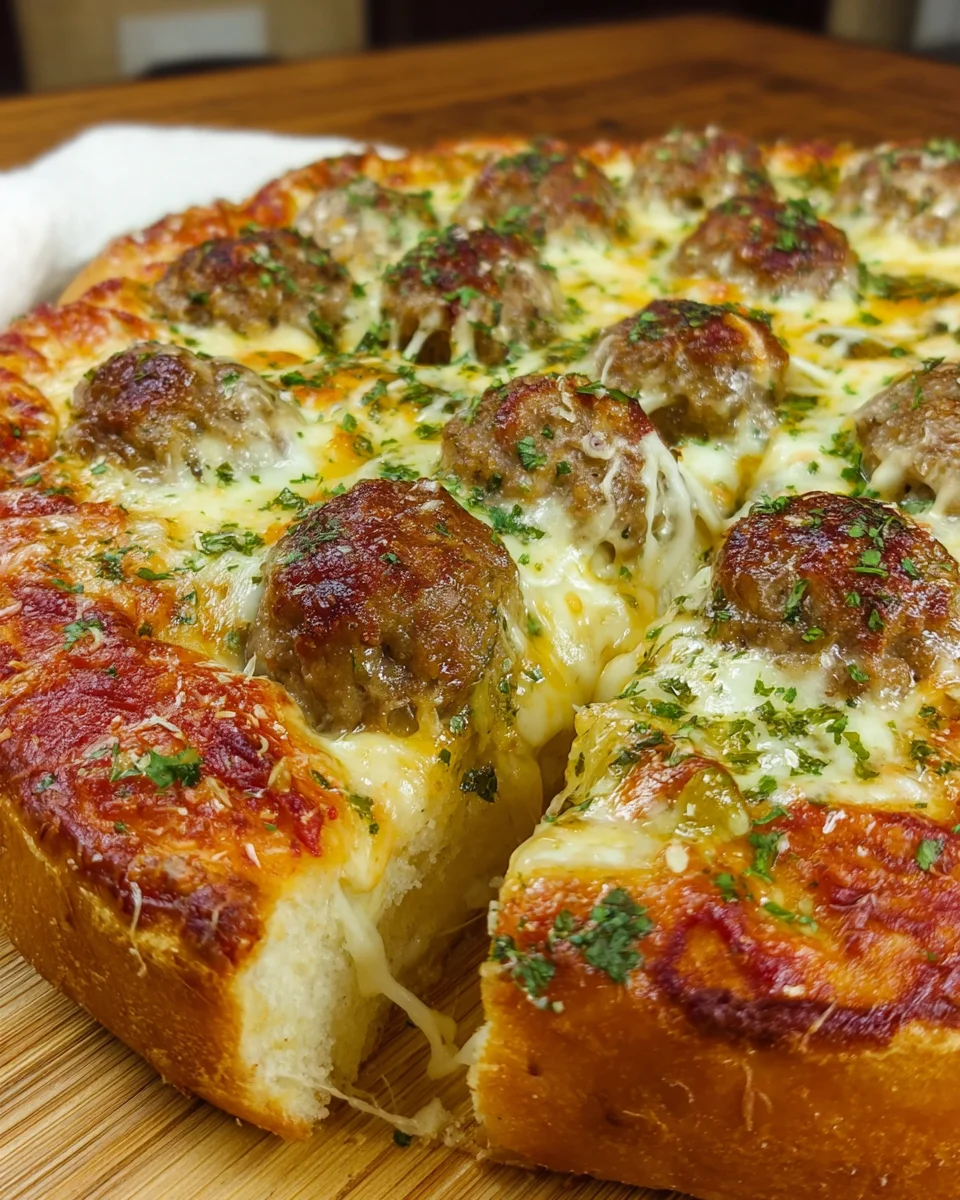 Meatball Pizza Thick Crust