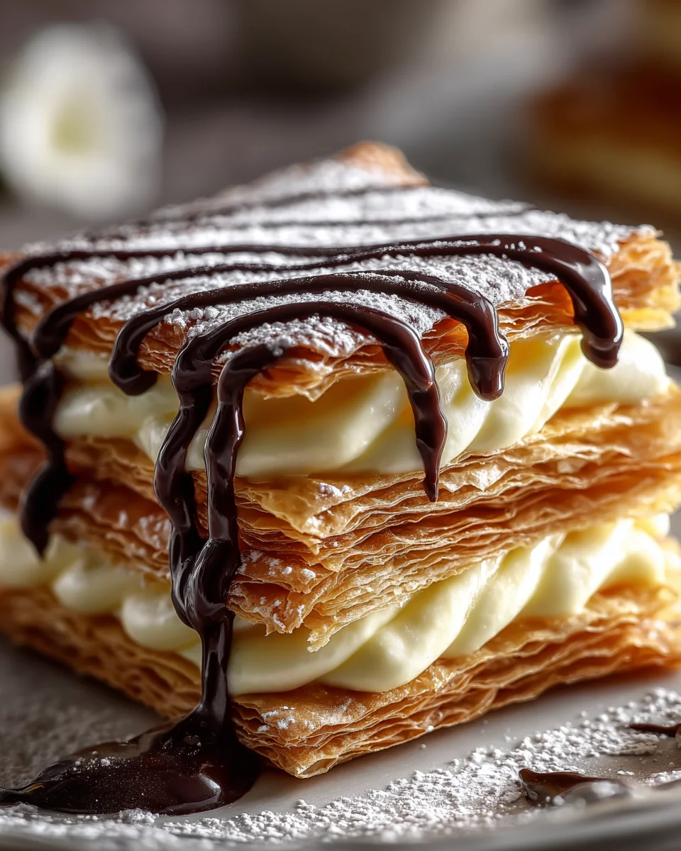 Chocolate Drizzle Mille-Feuille: Delightful Dessert Recipe!