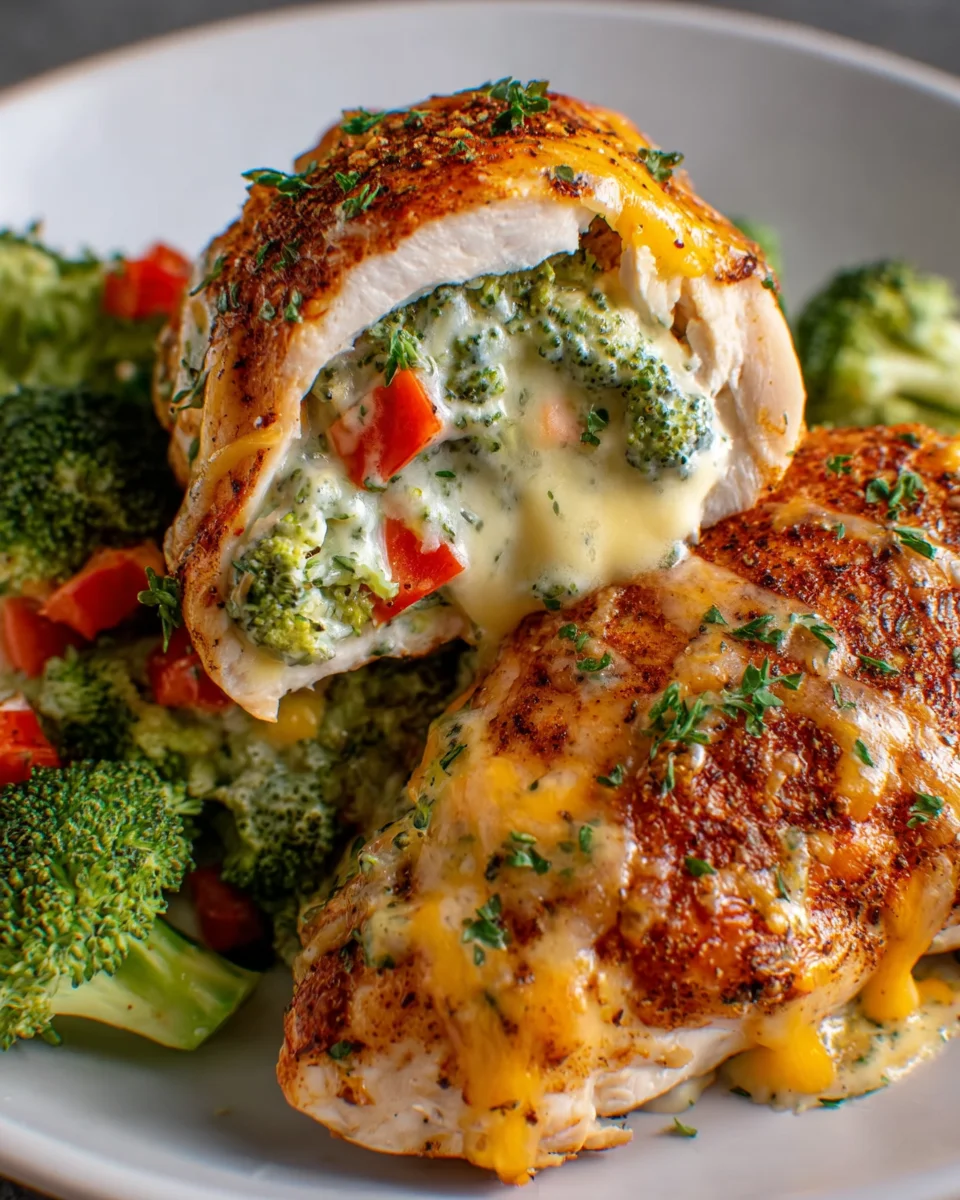 Broccoli and Cheese Stuffed Chicken