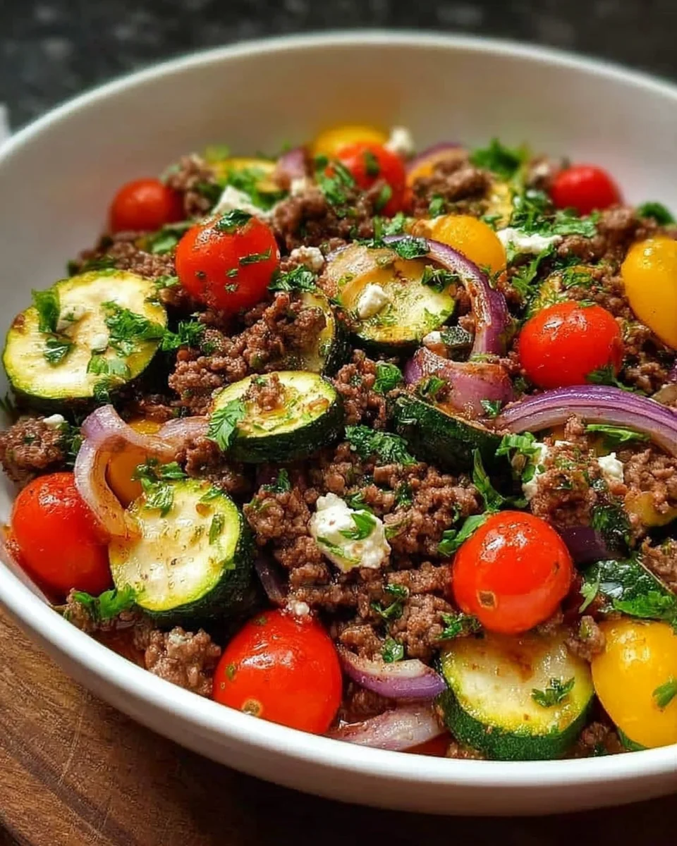 Mediterranean Ground Beef Skillet