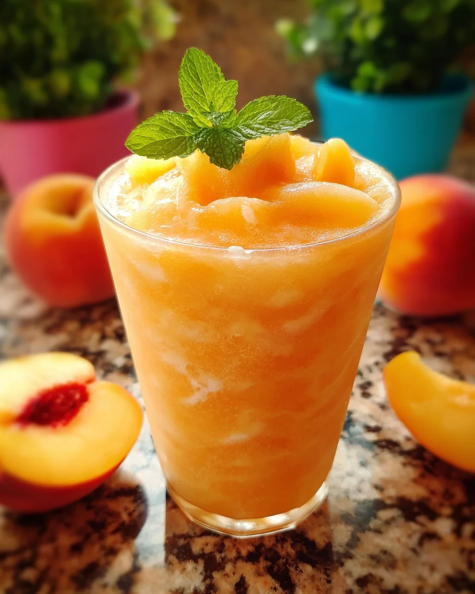 Refreshing Homemade Peach Slurpee