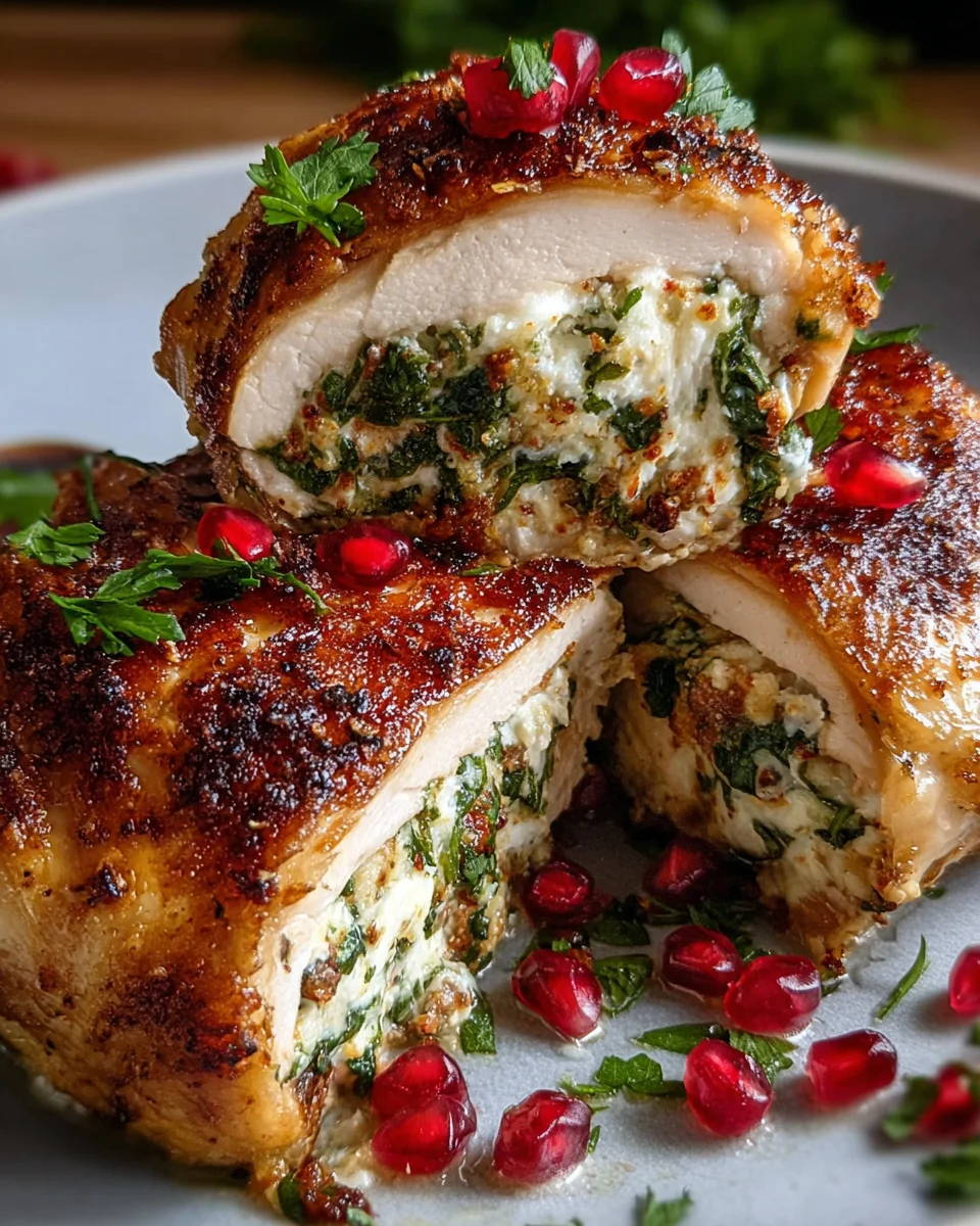 Ricotta Pomegranate Stuffed Chicken